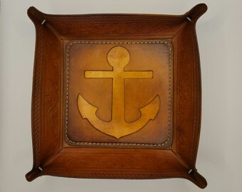 Large anchor outline catchall organizer valet tray