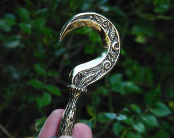 Lugh's sickle brass pendant – Handmade jewelry inspired by Celtic legends