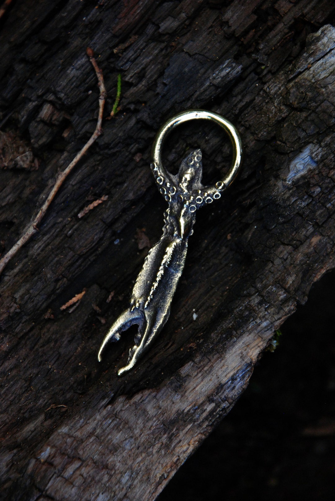 Solid Brass Lobster Claw Pendant Etsy