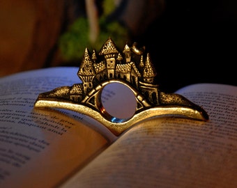 "Village of the Between Pages" reading ring in brass or bronze