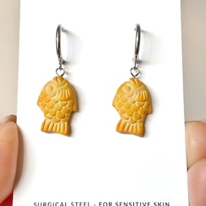 Taiyaki clay earring, miniature food