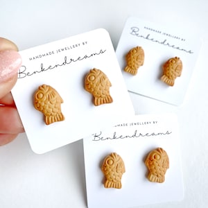 Taiyaki clay earring, miniature food