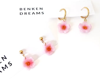 Handmade Cherry Blossom Earrings | Polymer Clay Earrings | Sakura Earrings | Hypoallergenic Earrings