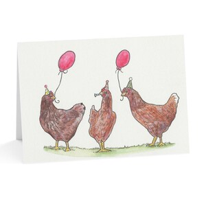 Carte de voeux de fête de poulet. Fait main, carte de correspondance, amateur de poulet, cadeau pour amoureux de la ferme, amoureux des animaux, carte d'anniversaire, poulet mignon, anniversaire de poulet