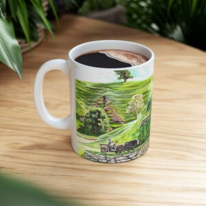 Bag-End, Lord of the Rings Art Ceramic Mug 11oz, LOTR Lover Gift, Shire Lover, Gift for Friend, Nerd Gift, Unique Gift image 8