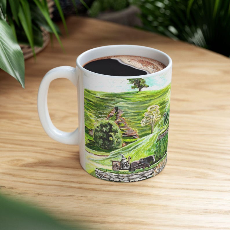 Bag-End, Lord of the Rings Art Ceramic Mug 11oz, LOTR Lover Gift, Shire Lover, Gift for Friend, Nerd Gift, Unique Gift image 8