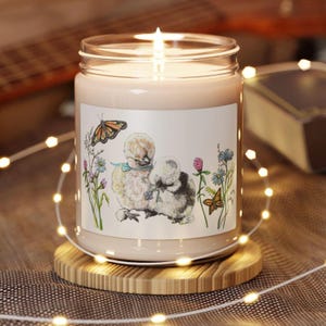 Silkie Chickens Scented Soy Candle, 9oz, Silkie Lover Gift, Silkie Mom Gift, Watercolor Art, Chicken Lover Gift, spring decor, Cottage Decor