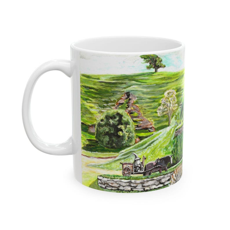 Bag-End, Lord of the Rings Art Ceramic Mug 11oz, LOTR Lover Gift, Shire Lover, Gift for Friend, Nerd Gift, Unique Gift image 3