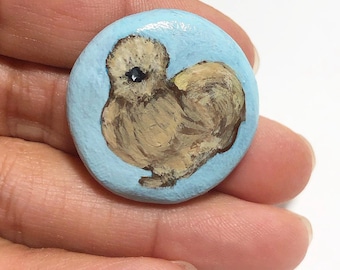 Silkie-Kühlschrankmagnet. Handgemacht, Gedenkstätte, Handwerker, Silkies, süßes Huhn, Wohnkultur, Silkie Mom, Kühlschrankdekor
