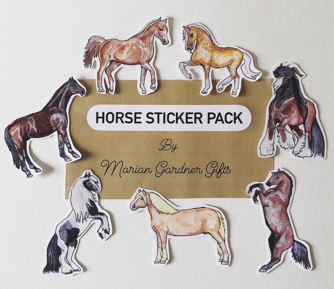 Horse Sticker Packhandmade Artwork. Collectible Horse Stickers. Laptop