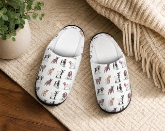 Pantuflas de interior con motivos de razas de cabras, regalo para mamás de cabras, amante de las cabras, regalo para amantes de las cabras, regalos para mamá, 4H