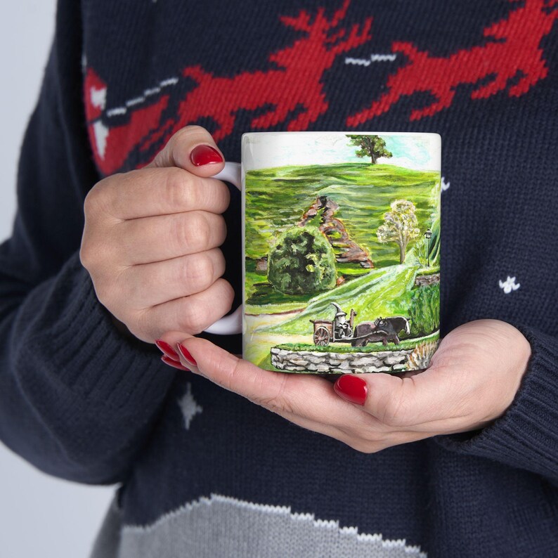 Bag-End, Lord of the Rings Art Ceramic Mug 11oz, LOTR Lover Gift, Shire Lover, Gift for Friend, Nerd Gift, Unique Gift image 16