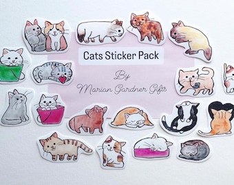 Adesivi per Gatti,100 Pezzi Adesivi Animali Decalcomanie Kawaii in Vinile Impermeabili Adesivi di Gatti per Laptop Bagagli Skateboard Auto Bici Telefono Custodia