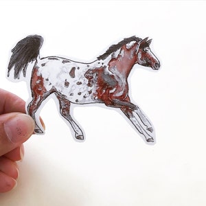 Sticker cheval Appaloosa en vinyle fait main|cadeau équestre|Sticker cheval|Stickers pour ordinateur portable|Revues|Scrapbooking|poney|autocollant|Cadeau pour amoureux des chevaux