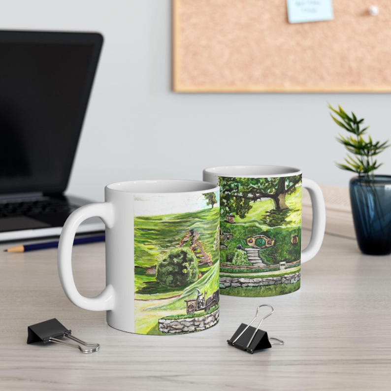 Bag-End, Lord of the Rings Art Ceramic Mug 11oz, LOTR Lover Gift, Shire Lover, Gift for Friend, Nerd Gift, Unique Gift image 6