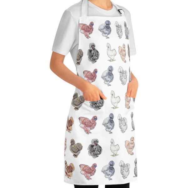 Silkies Apron, Silkie Chicken Lover, Cute Chickens, Cook Gift, Chef Gift, Farm Animal Apron