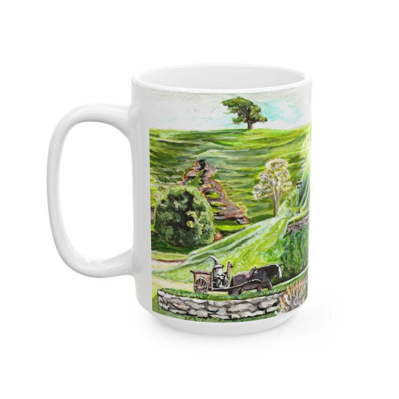 Bag-End, Lord of the Rings Art Ceramic Mug 11oz, LOTR Lover Gift, Shire Lover, Gift for Friend, Nerd Gift, Unique Gift image 12