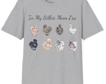 In My Silkie Mom Era Shirt, Softstyle T-Shirt, Chicken Mom Tee, Farm Girl Shirt, Farm Family Shirt, Cute Chicken Shirt, Silkie