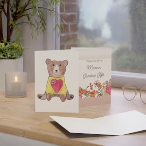 Brown Bear Greeting Card. Handmade,note card,bear lover gift,Birthday Card,animal lover,Watercolor,cute card,bears,lodge,cabin,woodsy