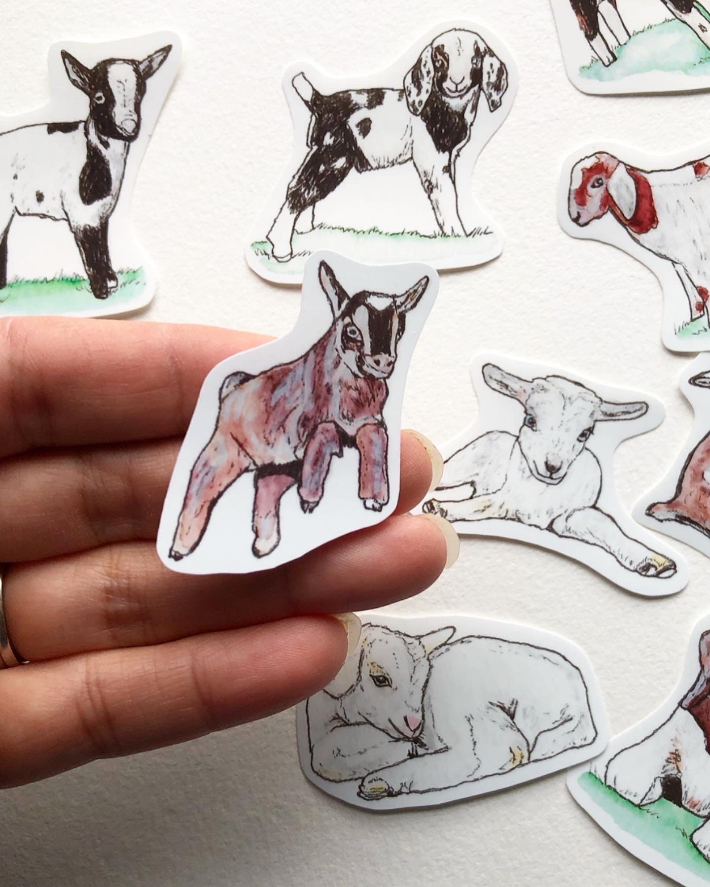 Goat Sticker Pack-handmade Artwork.collectible Goat Stickers. Laptop ...