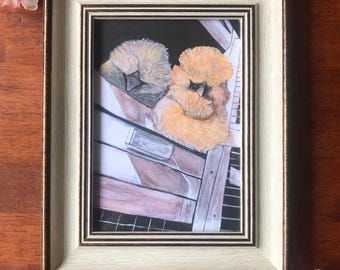 Silkie Bantam Watercolor Painting Print: Chicken Art