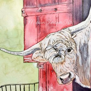 Original Watercolor Cow Painting, Hand painted,Cow lover,animal Lover,Farm art,nursery decor,cute wall art,Cow lover gift,cute