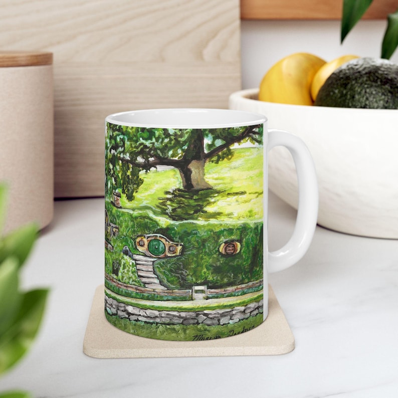 Bag-End, Lord of the Rings Art Ceramic Mug 11oz, LOTR Lover Gift, Shire Lover, Gift for Friend, Nerd Gift, Unique Gift image 7