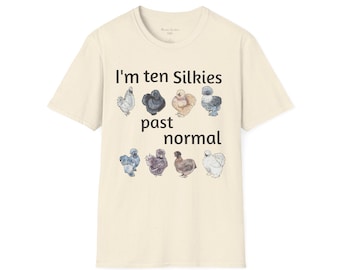Funny Silkie Art Shirt, Unisex Softstyle T-Shirt, Chicken Mom Tee, Farm Girl Shirt, Farm Family Shirt, Cute Chicken Shirt, 4H