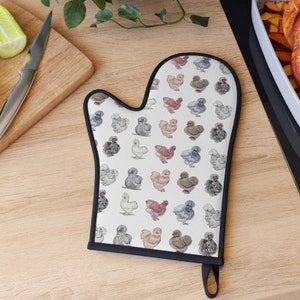 Silkie Chickens Oven Glove, Silkie Chicken Lover Gift, Silkie Mom, Farmhouse Decor, Cute Chickens, Cottage Decor