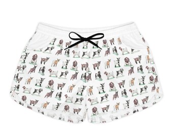 Goat Art Casual Shorts, Cute Goat Pj's, Goat Lover Gift, Crazy Goat Lady, 4H