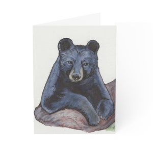 Black Bear Greeting Card. Handmade|note card|bear lover gift|Birthday Card|animal lover|Watercolor|cute card,bears,lodge,cabin,woodsy