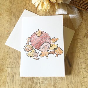 Hedgehog Blank Greeting Card. Handmade|note card|nature lover|animal lover gift|birthday card|get well card|baby shower|cute animals