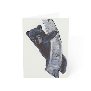 Black Bear Greeting Card. Handmade|note card|bear lover gift|Birthday Card|animal lover|Watercolor|cute card,bears,lodge,cabin,woodsy