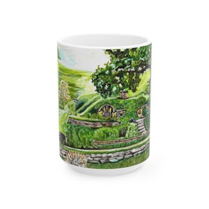 Bag-End, Lord of the Rings Art Ceramic Mug 11oz, LOTR Lover Gift, Shire Lover, Gift for Friend, Nerd Gift, Unique Gift image 5