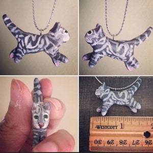 Handmade Tabby Cat Charm-Cat lover,gifts for her,cute cat jewelry,charm ornament,pet remembrance,polymer clay art,lanyard,keychain,necklace