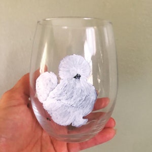 Hand painted Silkie Stemless Wine Glass-Handmade,Silkie lover,Cute Silkie Chicken,Silkie lover gift,housewarming gift,Farmhouse Decor