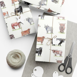 Cow Print Wrapping Paper, Cow Print, Cow, Gift Wrap Papers 