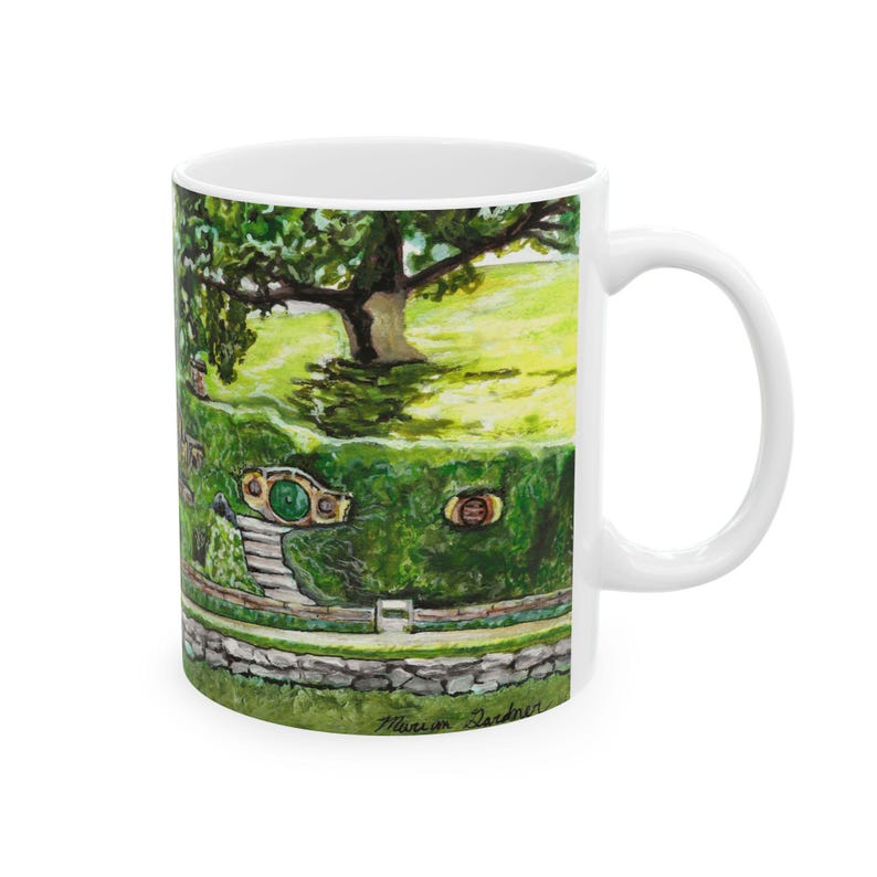 Bag-End, Lord of the Rings Art Ceramic Mug 11oz, LOTR Lover Gift, Shire Lover, Gift for Friend, Nerd Gift, Unique Gift image 4