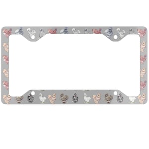 Silkie Chickens Metal License Plate Frame, Silkie Lover Gift, Cute Chickens, Silkie Breeder Gift, Gifts for Silkie Mom,4H