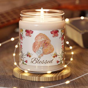 Blessed Chicken Scented Soy Candle, 9oz, Chicken Lover Gift, Mothers Day Gift, Watercolor Art, Chicken Lover Gift, 4H mom
