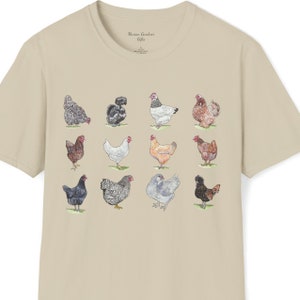 Chicken Breeds Shirt, Unisex Softstyle T-Shirt, Chicken Mom Tee, Farm Girl Shirt, Farm Family Shirt, Funny Chicken Shirt