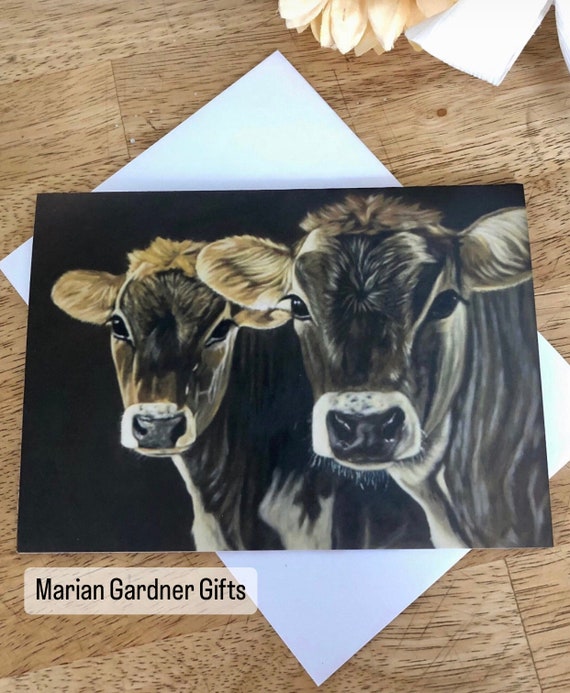 Handmade Wildlife Greetings Card - Cow Handmade Wildlife Greetings Card - Cow