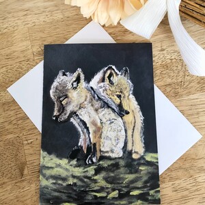 Foxes, Blank Greeting Card. Handmade|note card|fox lover|Fox lover gift|nature lover|sympathy card|anniversary|get well card|birthday card