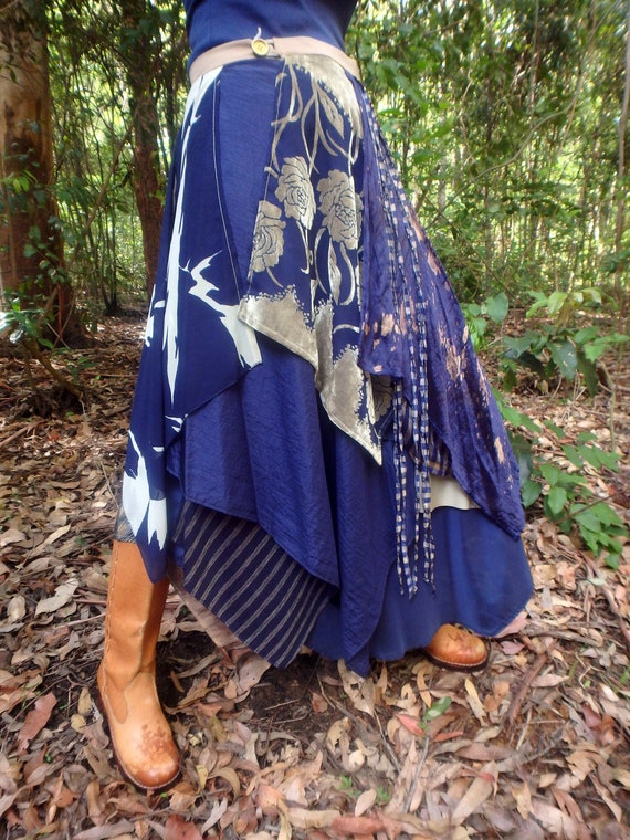 Handmade One-of-a-kind Multi-layered Patchwork Wrap Skirt - Etsy