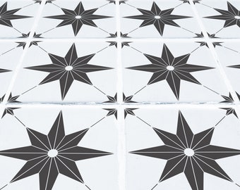 Star Tile Pattern Stencil - svg eps dxf png | transparent image file for Cricut, Silhouette, Glowforge, laser