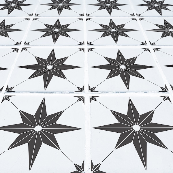 Star Tile Pattern Stencil - svg eps dxf png | transparent image file for Cricut, Silhouette, Glowforge, laser