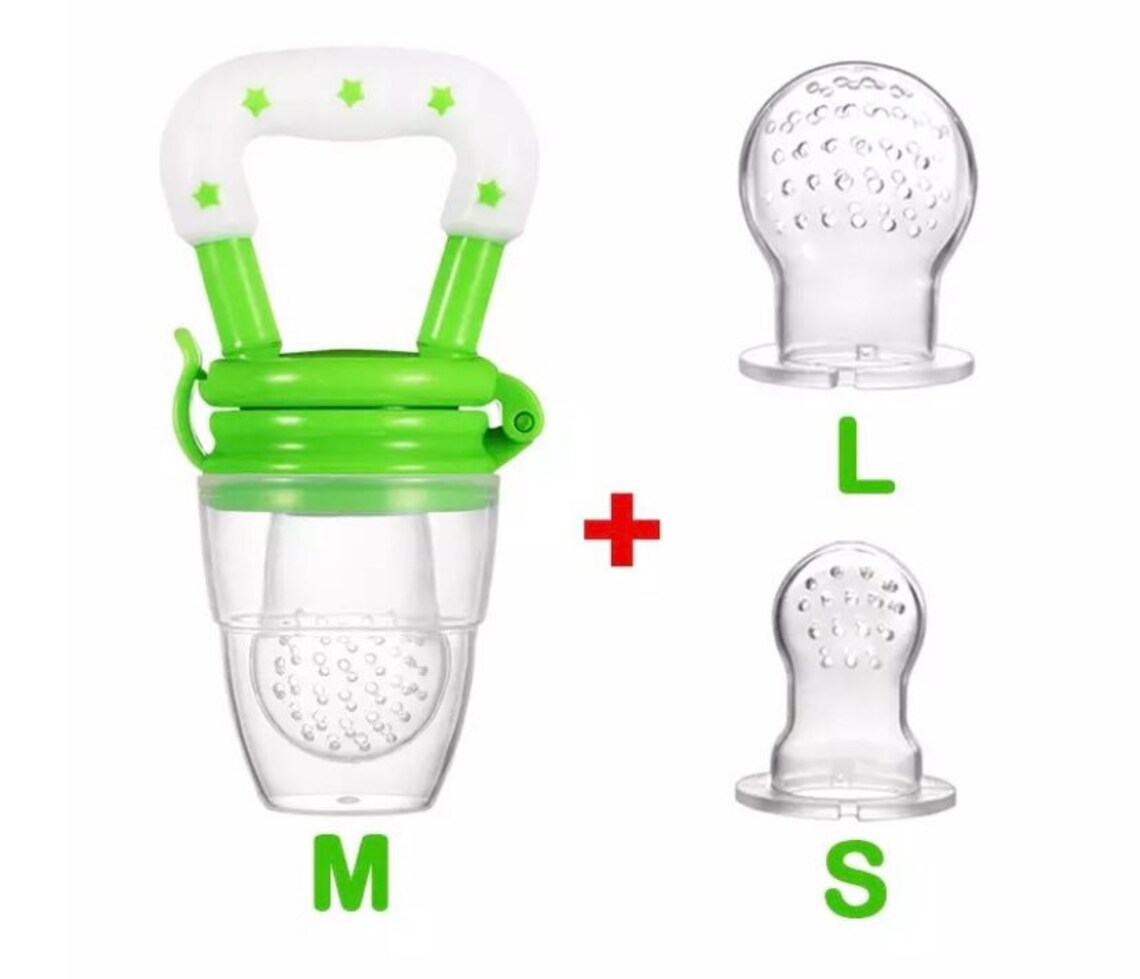 Baby food pacifier with 3 nipples different sizes. Etsy