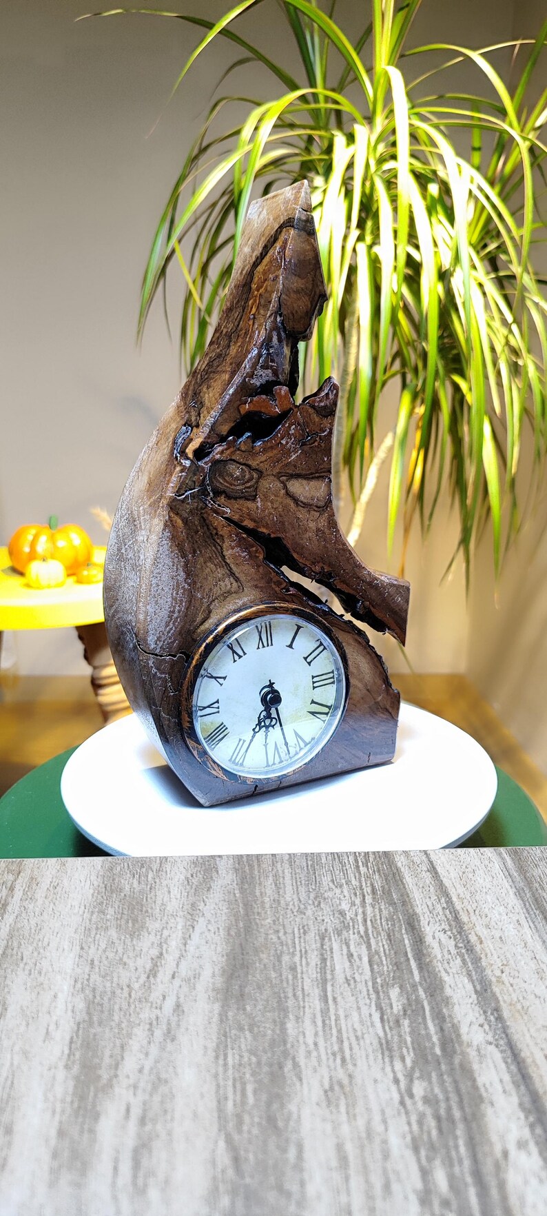 Handmade Wooden Desk Clock – Rustic Minimalist Wood Clock, Natural Home ...
