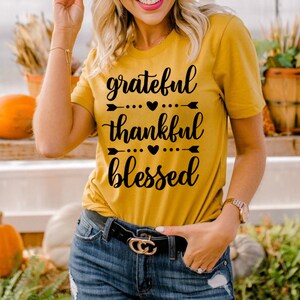 Graceful Thankful Blessed T Shirt | Christian Fall Shirt | Grateful Shirt | Thankful TShirt | Mom T-Shirts | Blessed Mom Shirt |Thanksgiving