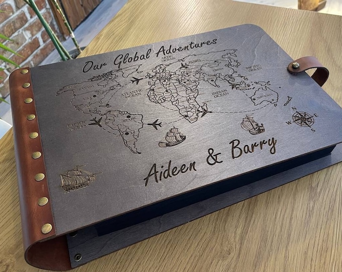 Extra Large Adventure Photo Album, World Map Adventure Book for 500 Photos 4x6", Personalized XXL Album, Could be with your design